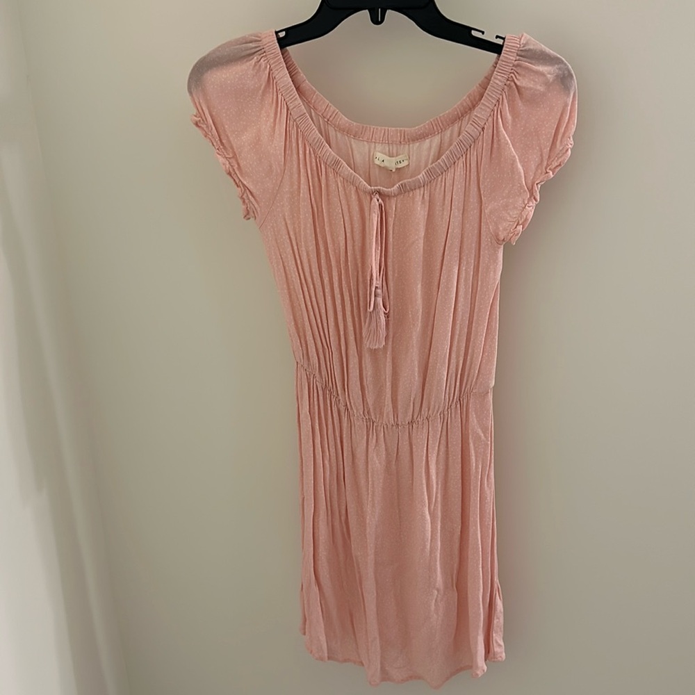 Pacsun pink polka dot dress